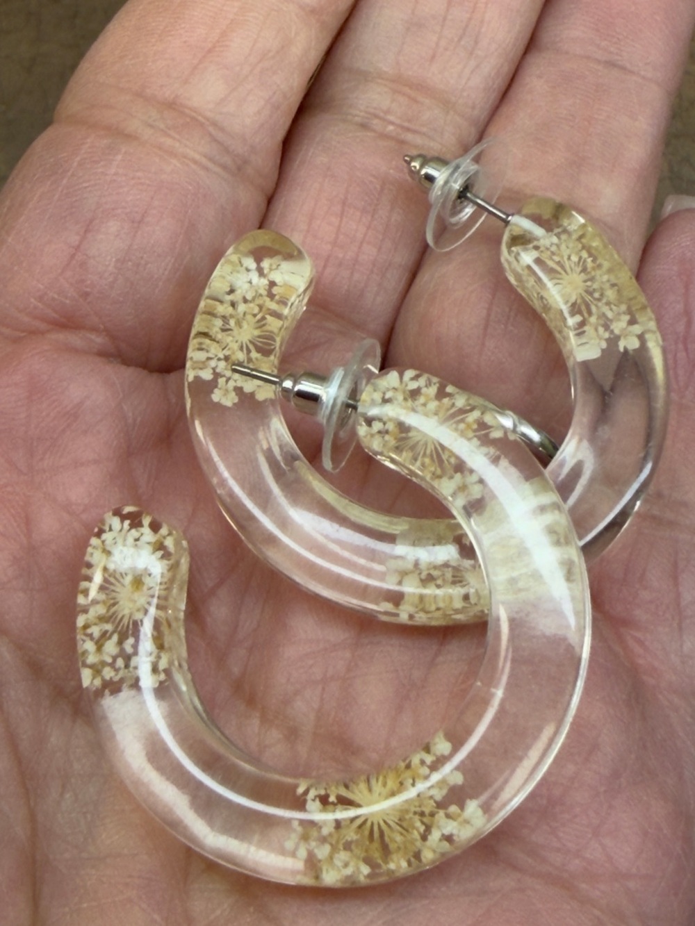 Baby Breath Acrylic Hoops